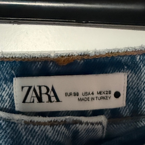 Zara Light Blue Distressed Straight Leg Jeans - Picture 2 of 7